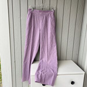 Vintage Lavender Wool-Blend High-Rise Pants V-Waist Front, Wide Leg (Fits 8–10)